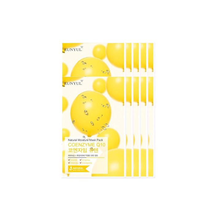 EUNYUL Natural Moisture Mask Pack - Coenzyme Q10 - 10pcs set