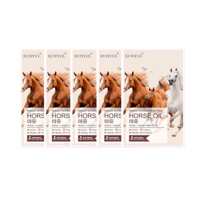 EUNYUL Natural Moisture Mask Pack - Horse Oil - 1pc (5ea) Set