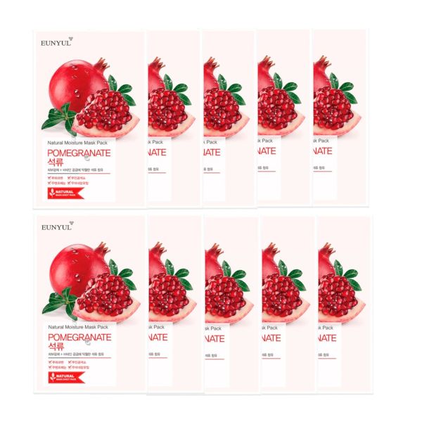 EUNYUL Natural Moisture Mask Pack - Pomegranate - 10pcs