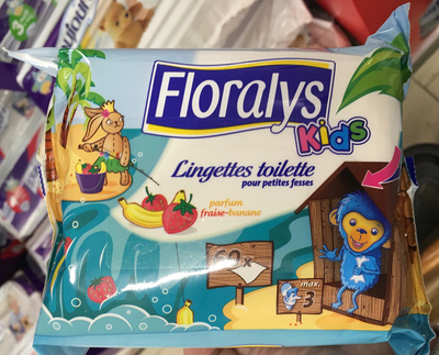 Lingettes toilette pour petites fesses parfum fraise-banane