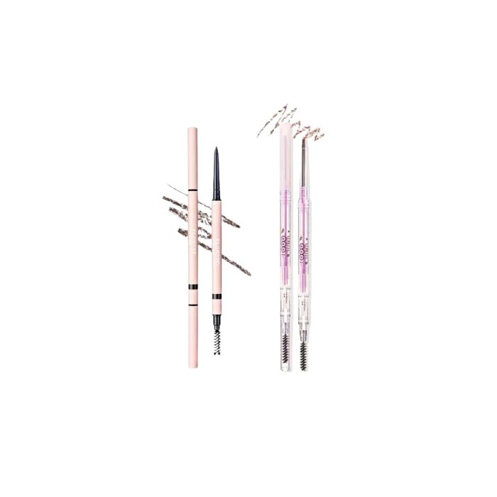 Flortte My Beautiful Password Eyebrow Pencil - 0.05g - M1 Medium Brown (1ea) + B2 Ash Brown (1ea) Set