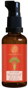 Forest Essentials Sun Fluid Tender Coconut Water With Turmeric & Basil Leaf SPF 50|pa + +