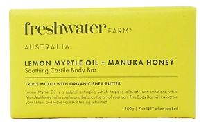 Freshwater Farm Soothing Castile Body Bar Lemon Myrtle Oil + Manuka Honey