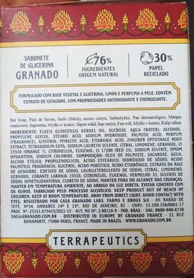 Sabonete de Glicerina Extrato de Gengibre