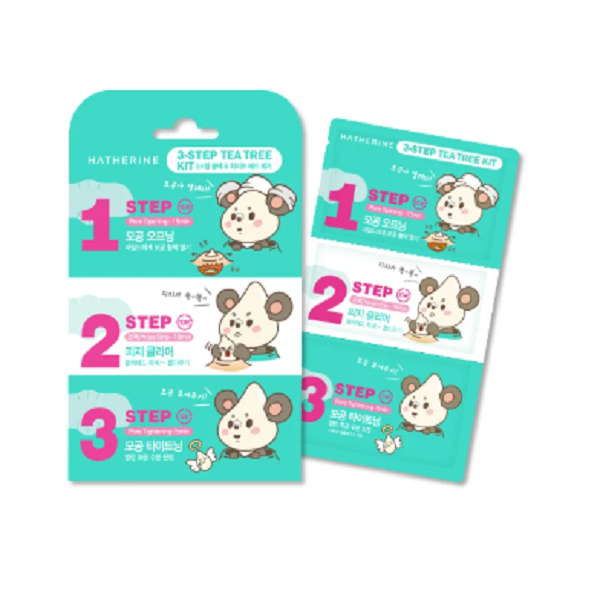 Hatherine Tea Tree 3 Step Nose Pack Kit - 6sheets