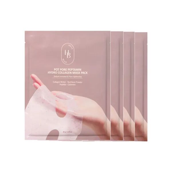 HEVEBLUE Pot Pore Peptamin Hydro Collagen Mask Pack x 4sheets - 35g x 4
