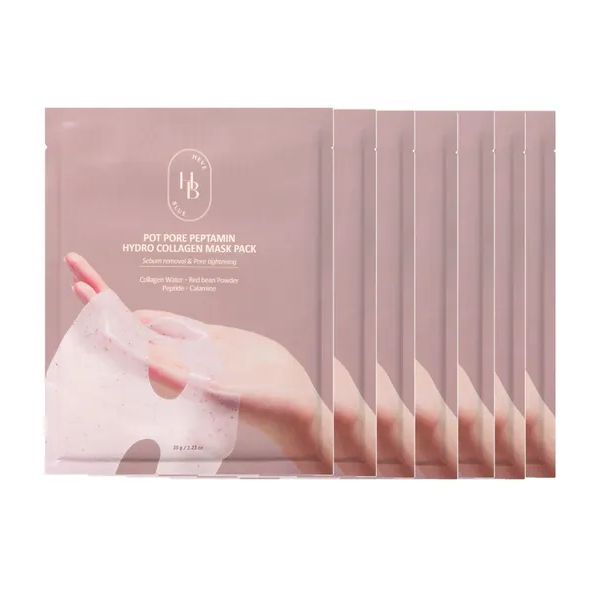 HEVEBLUE Pot Pore Peptamin Hydro Collagen Mask Pack x 7sheets - 35g x 7