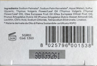 saponetta vegetale allo zolfo purificante