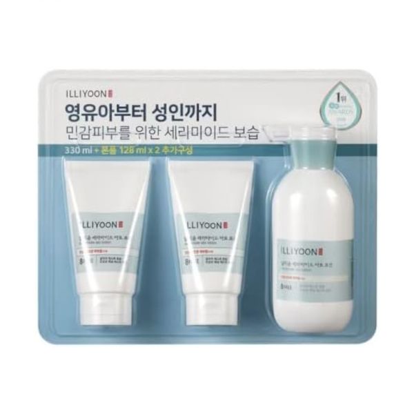 ILLIYOON Ceramide Ato Lotion Set - 1set(3items) - 330ml + 128ml + 128ml