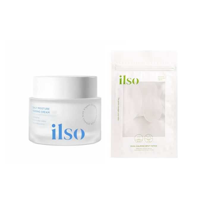ILSO Daily Moisture Pudding Cream - 50ml + Dual Calming Spot Patch - 70ea Set