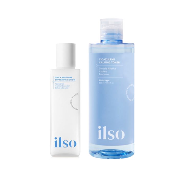 ILSO Daily Moisture Softening Lotion - 150ml+ Cicazulene Calming Toner - 300ml Set