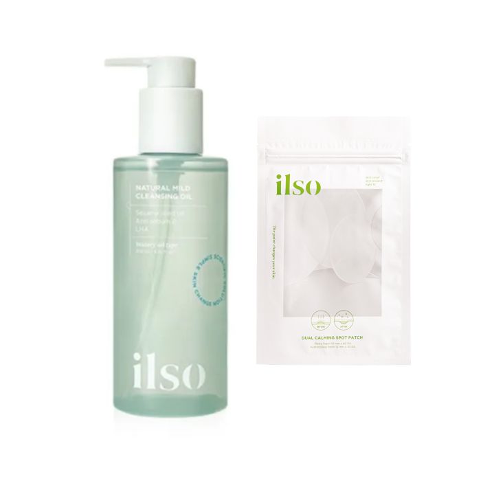 ILSO Natural Mild Cleansing Oil - 200ml + Dual Calming Spot Patch - 70ea Set