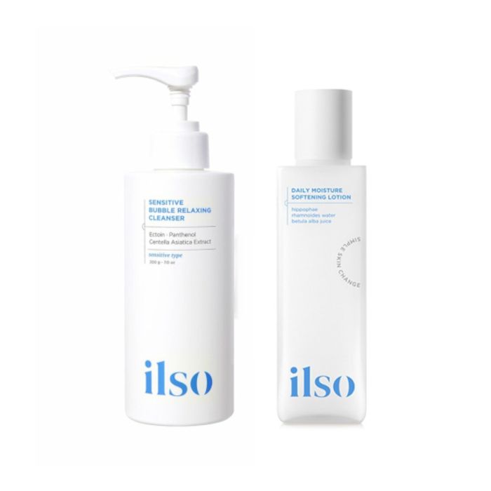 ILSO Sensitive Bubble Relaxing Cleanser - 200g + Daily Moisture Softening Lotion - 150ml Set