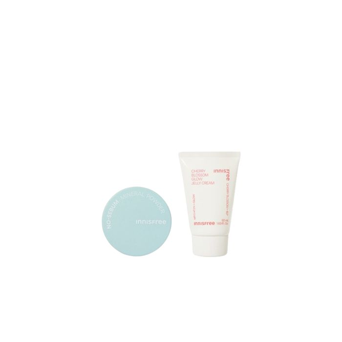 innisfree No-Sebum Mineral Powder (New Version) - 5g (1ea) + Cherry Blossom Glow Jelly Cream - 50ml (1ea) Set