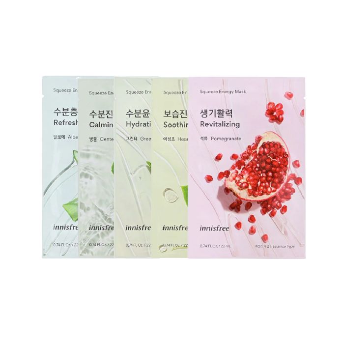 innisfree Squeeze Energy Mask 5-Day Sheet Mask Challenge Set B