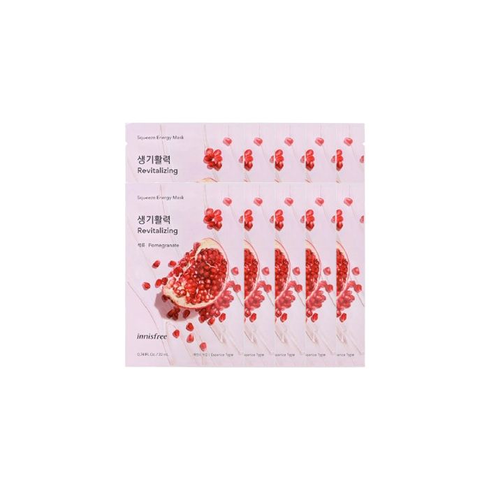 innisfree Squeeze Energy Mask - Pomegranate (10ea) Set