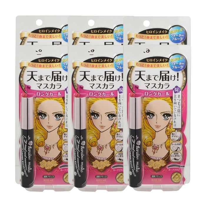 ISEHAN Kiss Me Heroine Make Long & Curl Super Waterproof Mascara - Black (6ea) Set
