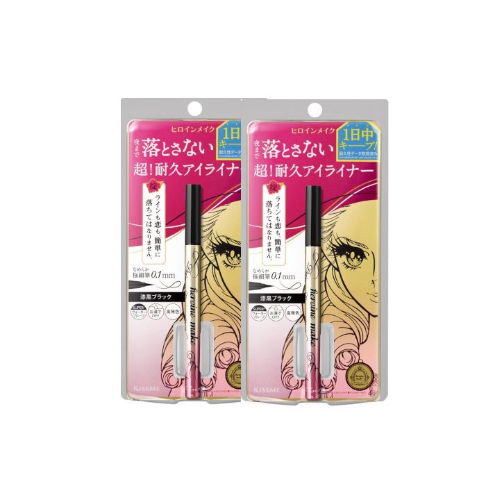 ISEHAN Kiss Me Heroine Make Prime Liquid Eyeliner Rich Keep - 0.4ml - 01 Black (2ea) Set