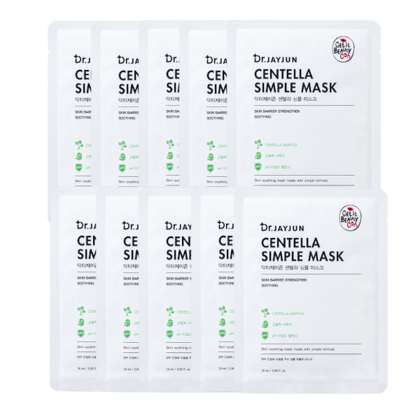 JAYJUN Dr. Jayjun - Centella Simple Mask - 10pcs