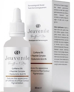 Jeuvenile Caffeine %5 + Peptide Complex + Hyaluronic Acid %1 Göz Altı Torbası Ve Morluk Serumu