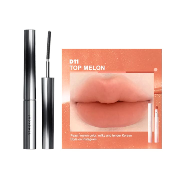 Judydoll 3D Curling Eyelash Iron Mascara Curly - 2g - 01 Black (1ea) + Cushion Lip Powder Cream - 1.8g - D11 Top Melon (1ea)Set