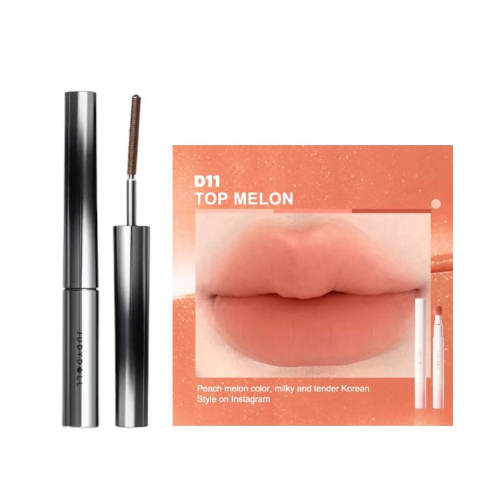 Judydoll 3D Curling Eyelash Iron Mascara Curly - 2g - 02 Brown (1ea) + Cushion Lip Powder Cream - 1.8g - D11 Top Melon (1ea)Set