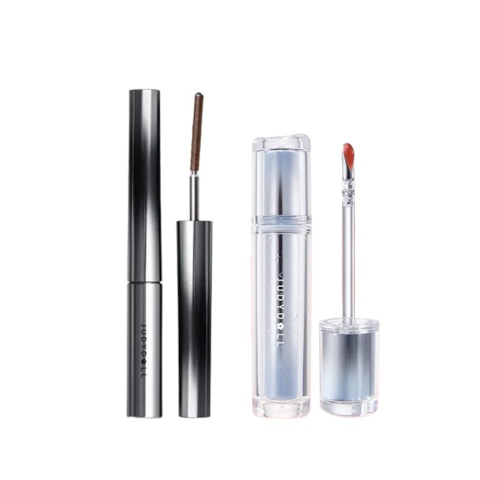 Judydoll 3D Curling Eyelash Iron Mascara Curly - 2g - 02 Brown (1ea) + Ice Watery Lip Gloss - 2.4g - 08 Sunrise Tequila (1ea)Set