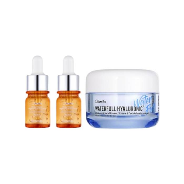 Jumiso All Day Vitamin Brightening & Balancing Facial Serum - 5ml (2ea) + Waterfull Hyaluronic Cream - 50ml (1ea) set