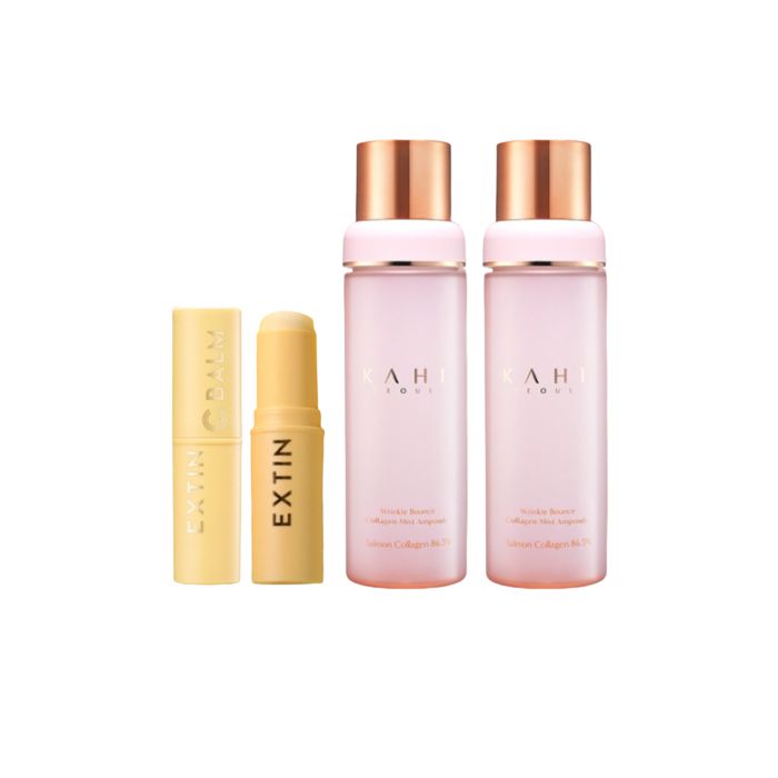 KAHI Wrinkle Bounce Collagen Mist Ampoule - 100ml (2ea) + Extin C Balm - 9g (1ea) Set