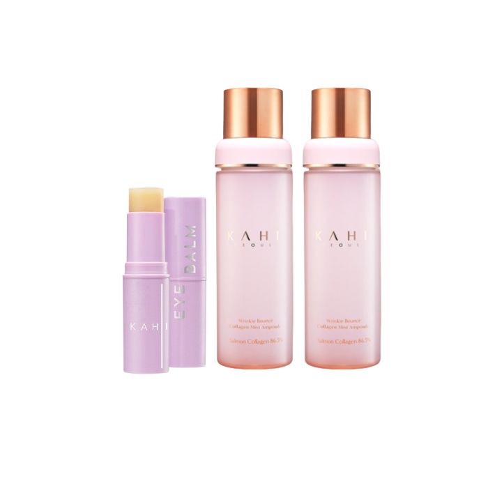 KAHI Wrinkle Bounce Collagen Mist Ampoule - 100ml (2ea) + Eye Balm - 9g (1ea) Set