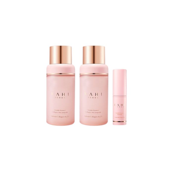 KAHI Wrinkle Bounce Collagen Mist Ampoule - 60ml (2ea) + Wrinkle Bounce Multi Balm - 9g (1ea) Set
