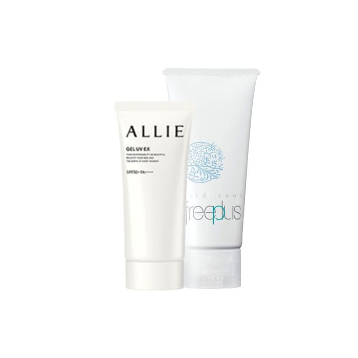 Kanebo Allie Gel UV EX SPF50+ PA++++ X Freeplus Mild Soap Facial Cleansing