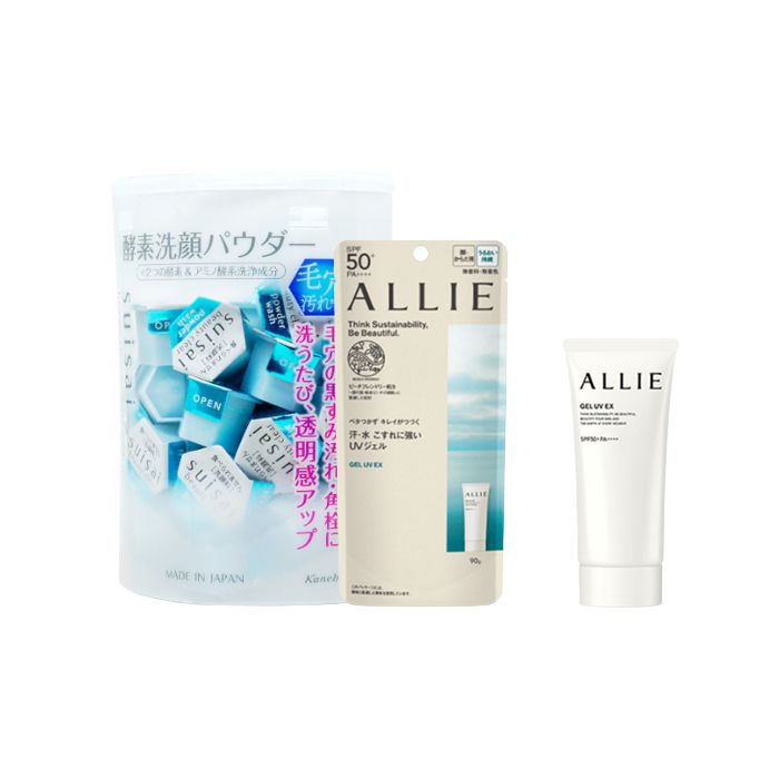 Kanebo Allie Gel UV EX SPF50+ PA++++ X Suisai Beauty Clear Powder Wash