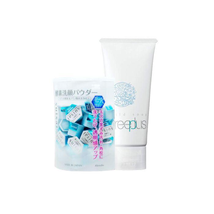 Kanebo Freeplus Mild Soap Facial Cleansing X Suisai Beauty Clear Powder Wash