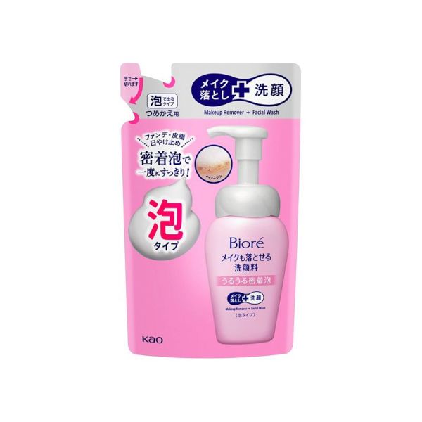 Kao Biore Makeup Remover Facial Cleanser Moisturizing Foam Refill - 140ml