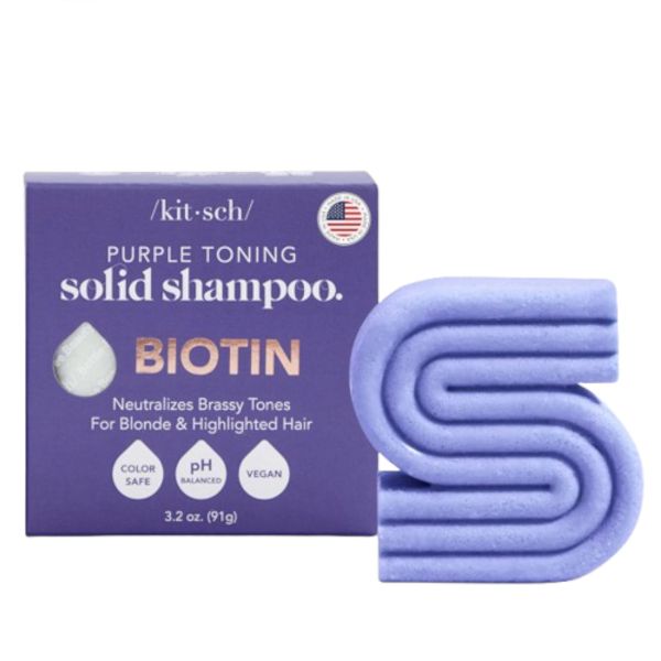 KITSCH Purple Toning Shampoo Bar for Color Treated & Grey Hair - 91g