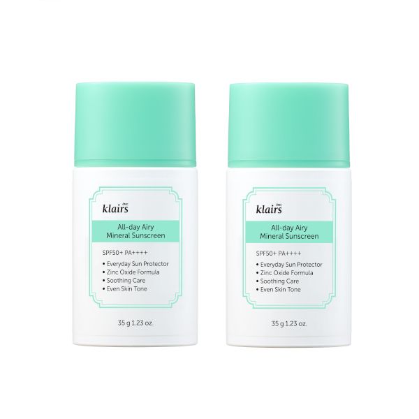 Klairs All-day Airy Mineral Sunscreen SPF50+ PA++++ Special Set - 35g*2ea