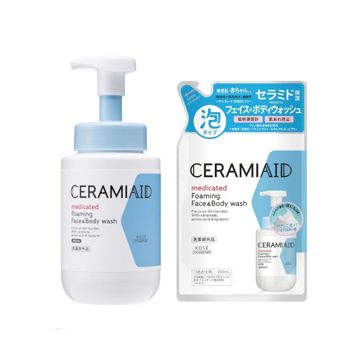Kose Ceramiaid Medicated Foaming Face & Body Wash & Refill Set
