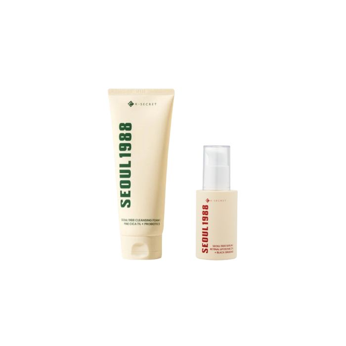 KSECRET SEOUL 1988 Serum : Retinal Liposome 2% + Black Ginseng - 30ml + Cleansing Foam : Pine Cica 1% + Probiotics - 150ml Set