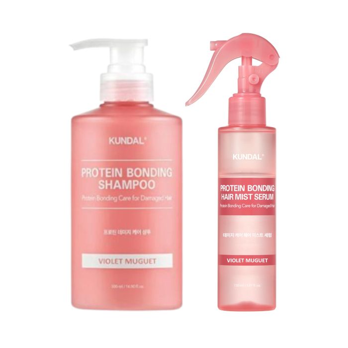 KUNDAL Protein Bonding Shampoo 500ml + Hair Mist 150ml Set - Violet Muguet