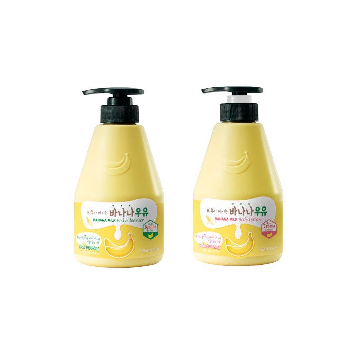 Kwailnara Banana Milk Body Cleanser + Body Lotion Set