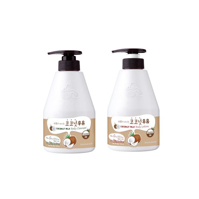 Kwailnara Coconut Milk Body Cleanser + Body Lotion Set