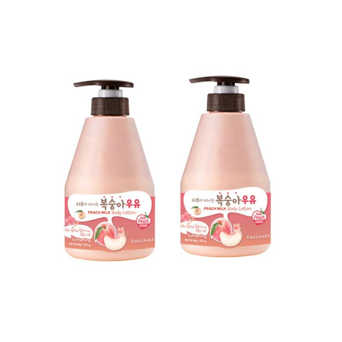 Kwailnara Peach Milk Body Cleanser + Body Lotion Set