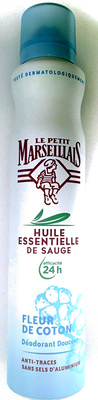 Déodorant douceur Huile essentielle de Sauge Fleur de Coton