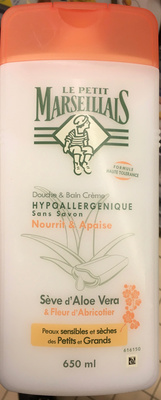 Douche & Bain crème hypoallergenique Sève d'Aloe Vera & Fleur d'Abricotier