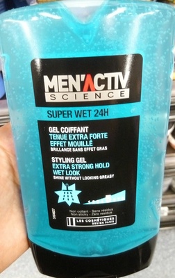 Gel coiffant tenue extra forte effet mouillé