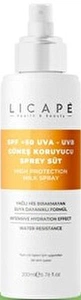 Licape SPF 50 Faktör UVA - UVB Güneş Koruyucu Sprey Süt