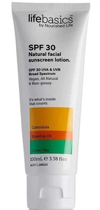 Life Basics by Nourished Life Natural Facial Sunscreen Lotion SPF 30