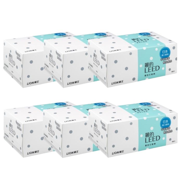 LION Leed - Beauty Puff Cotton Pad - 180pcs (6ea) Set