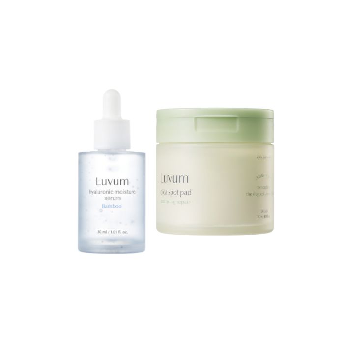 LUVUM Bamboo Hyaluronic Moisture Serum - 30ml + Real Calming Pair Cica Spot Pad - 120ml/ 60ea Set